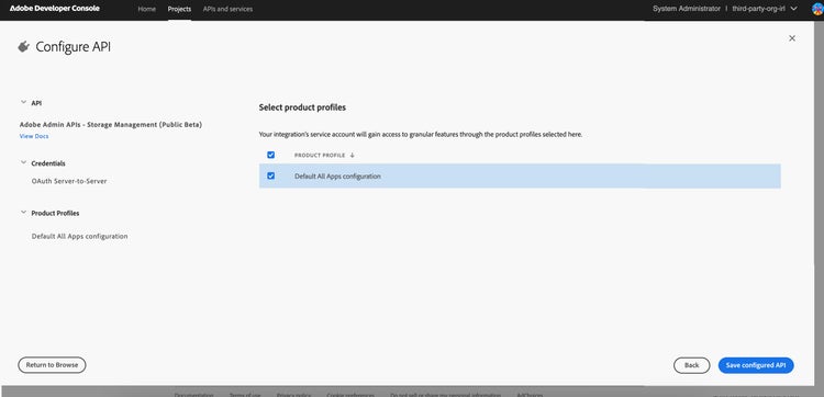 Choose product profile