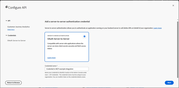 Configure API