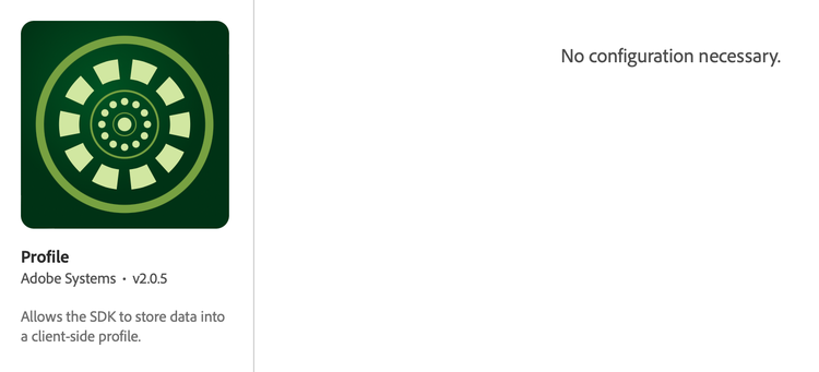 Profile extension configuration