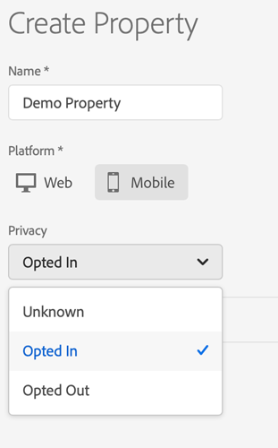 Setting default privacy status