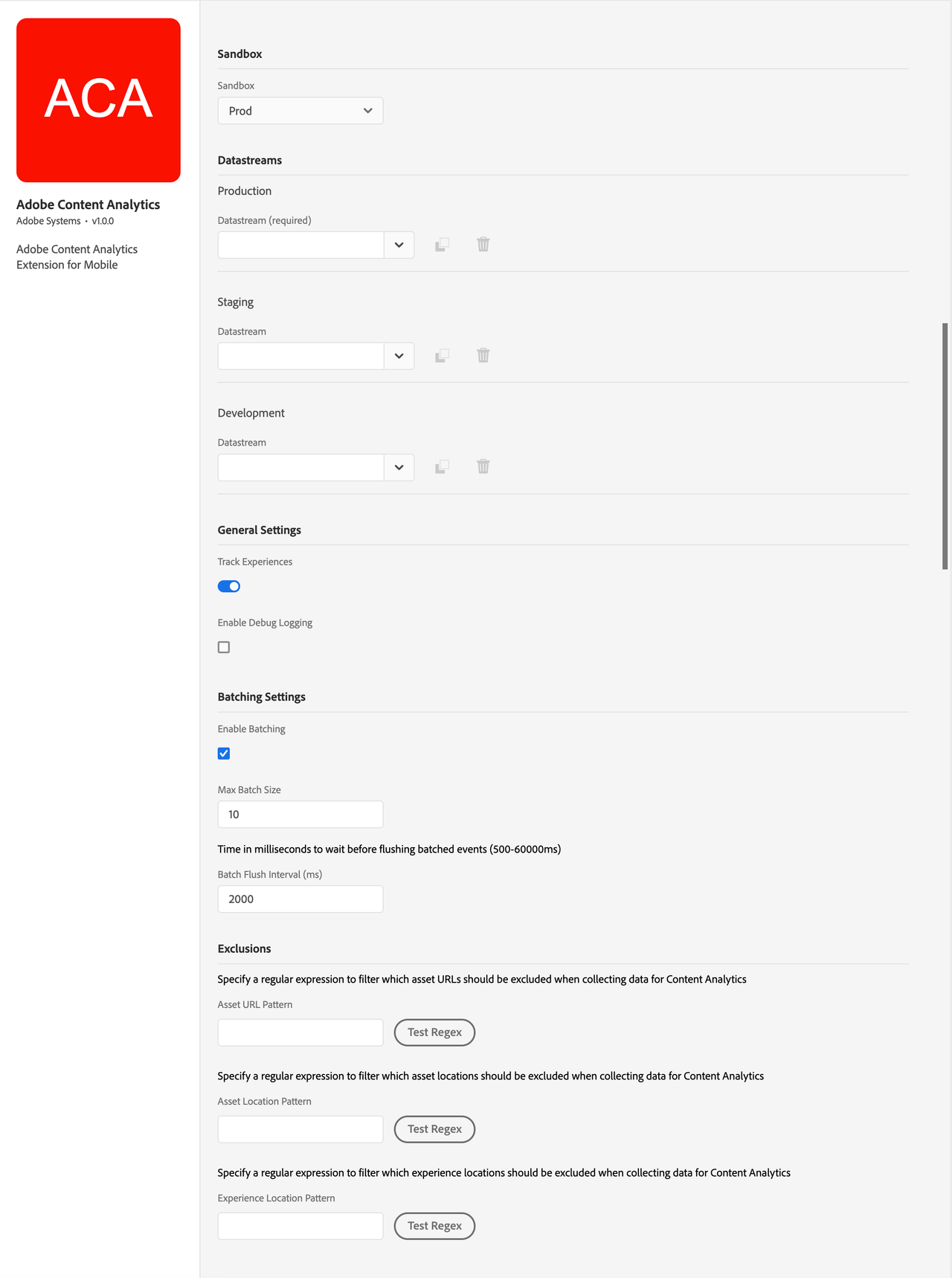 Content Analytics Extension Configuration
