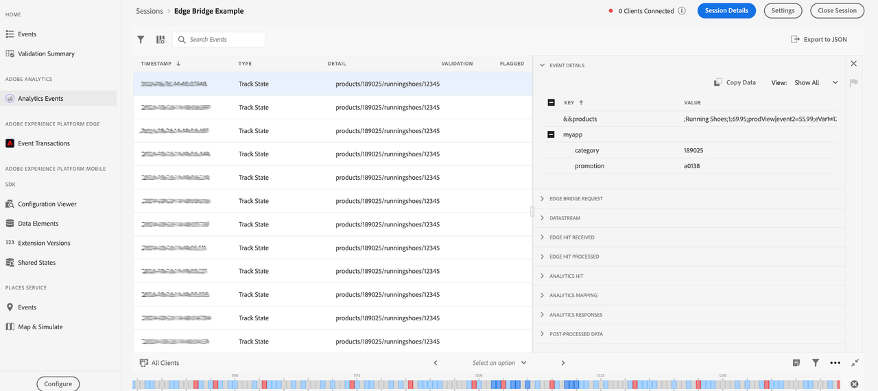 event datailed panel view