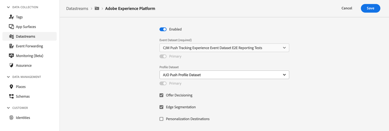 Enable Offer Decisioning Datastream