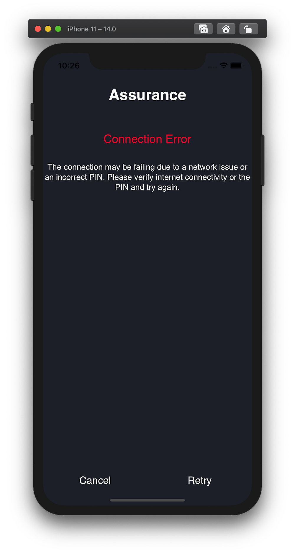 Connection error