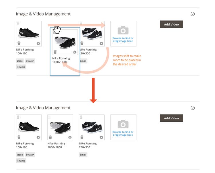 Image uploader arrange