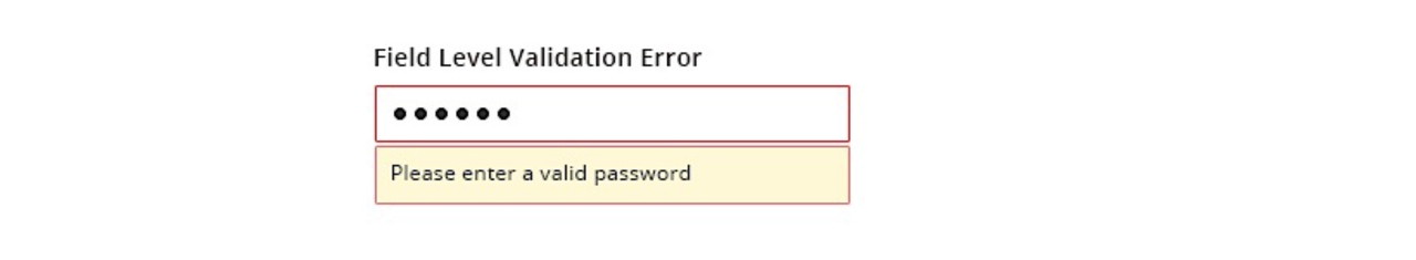 Field Level Validation message