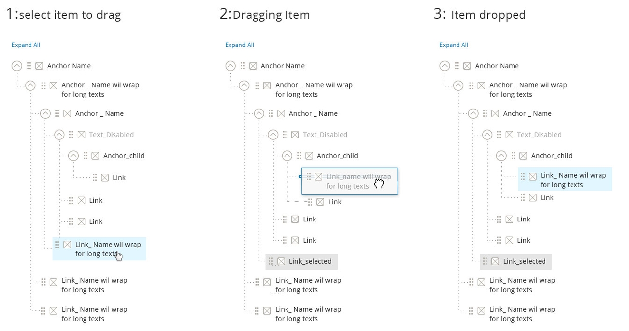 drag and arrange behavior