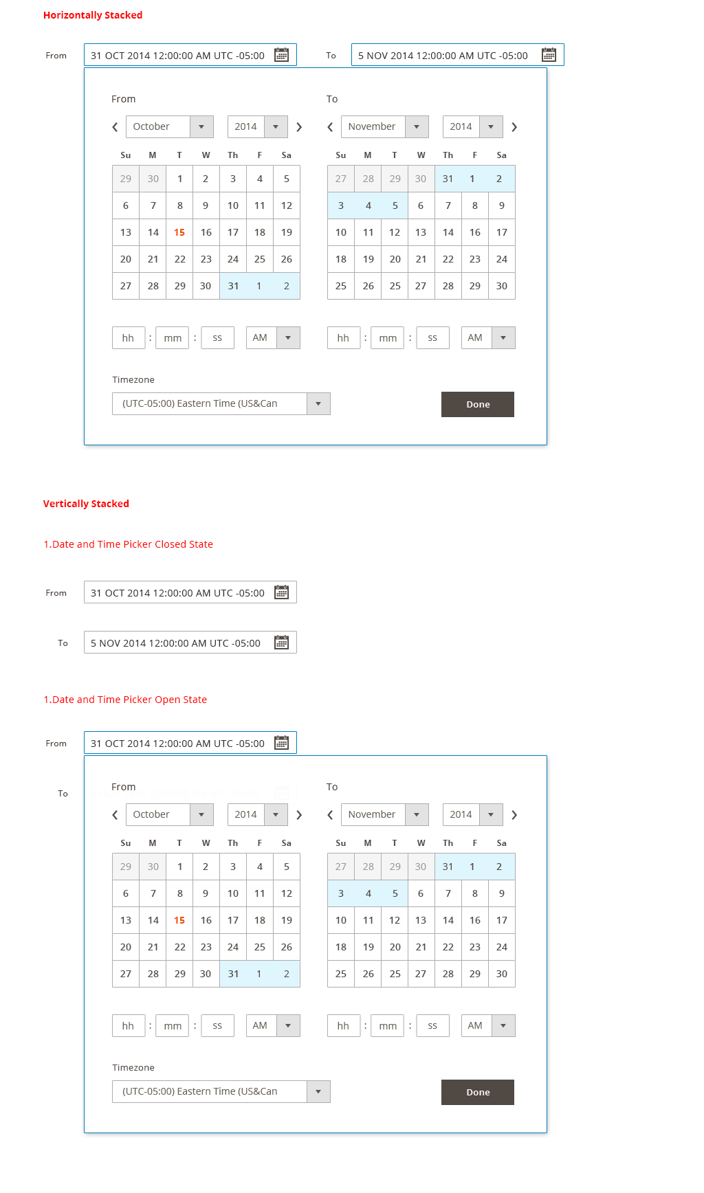 rangedate timepicker