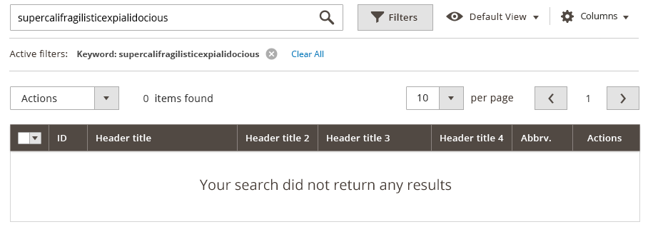 search not found