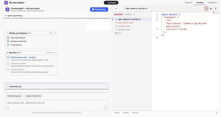 develop tab