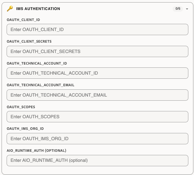 IMS Authentication settings