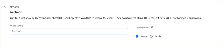 Webhook registration