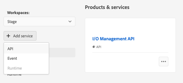 Click Add service in your workspace