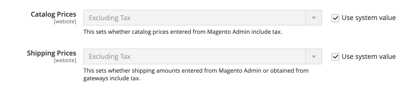 System > Sales > Tax > Calculation Settings