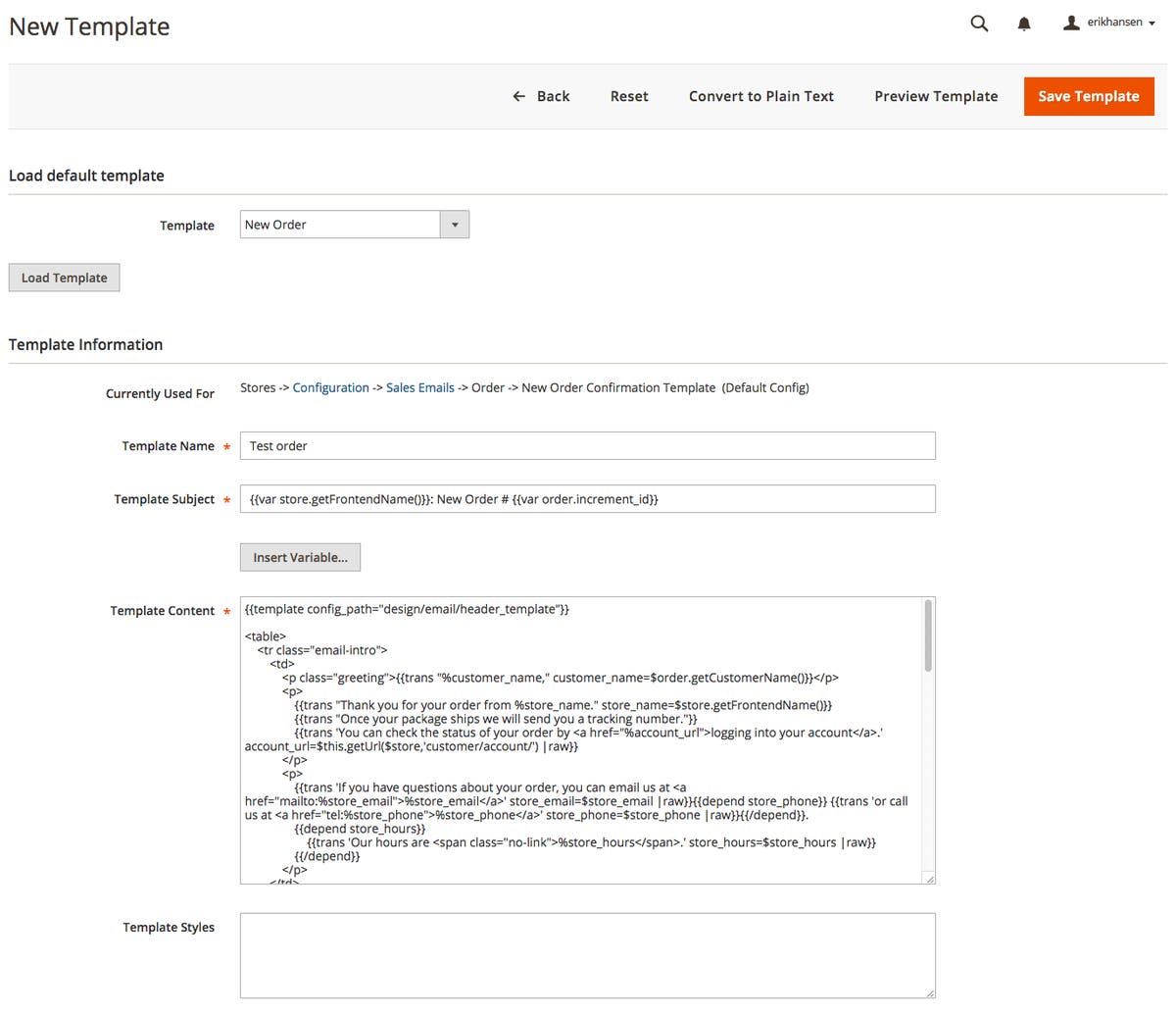 Email Templates | Commerce Frontend Development