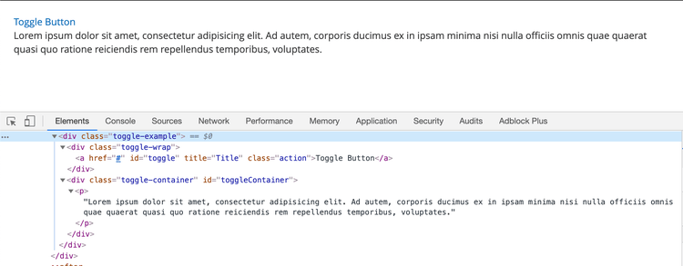 Toggle Widget Initial Result