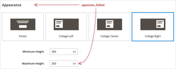Appearance fieldset