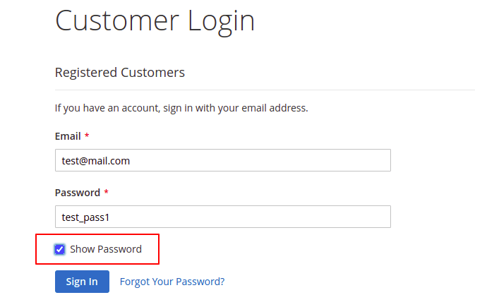 Show or Hide Password Checkbox