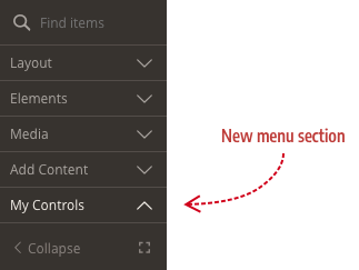 New panel menu section