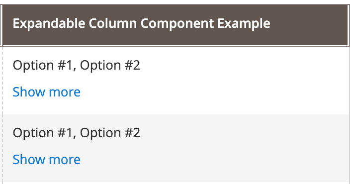 Expandable Component example