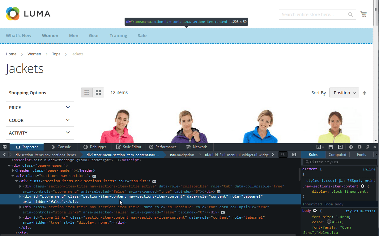 Using the Inspect Element define the id