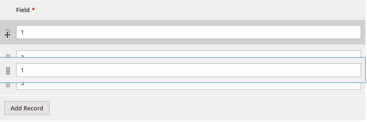 DynamicRowsDragAndDrop Component example