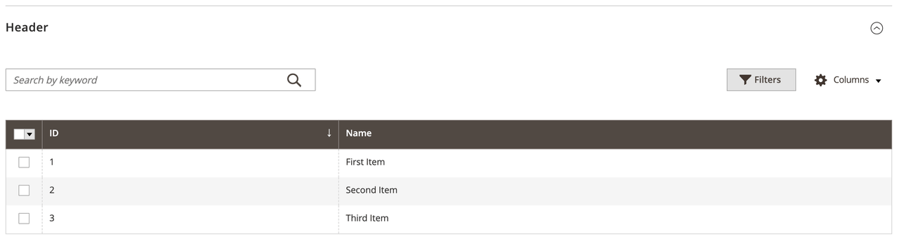 InsertListing Component example