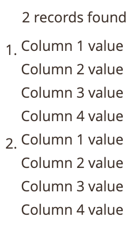 Columns List Component Example