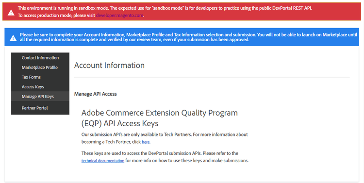 Not Eligible to Use the Marketplace EQP API