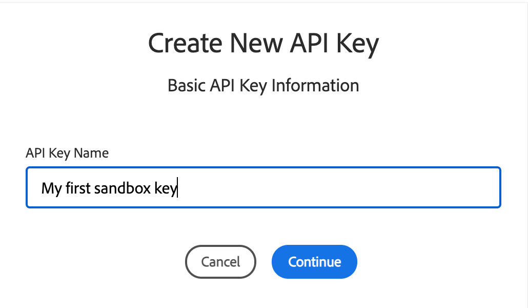 Create API Access Key Dialog