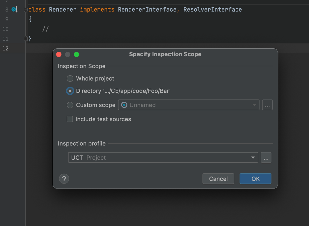 uct intellij idea based analysis configuration