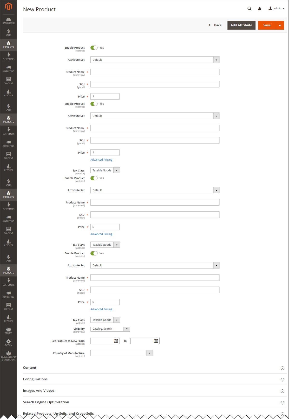 Customize product creation form | Commerce PHP Extensions