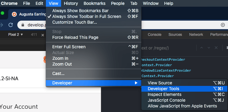 Chrome dev tools