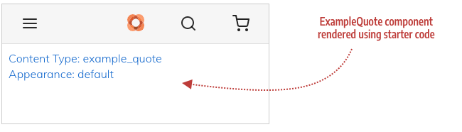 ExampleQuote component rendered with starter code
