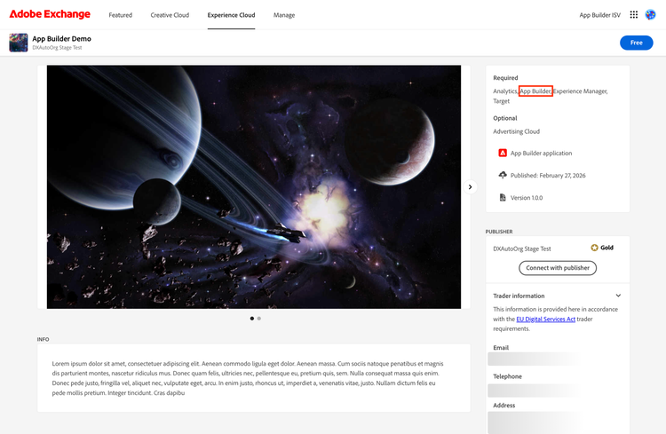 Screenshot of Exchange