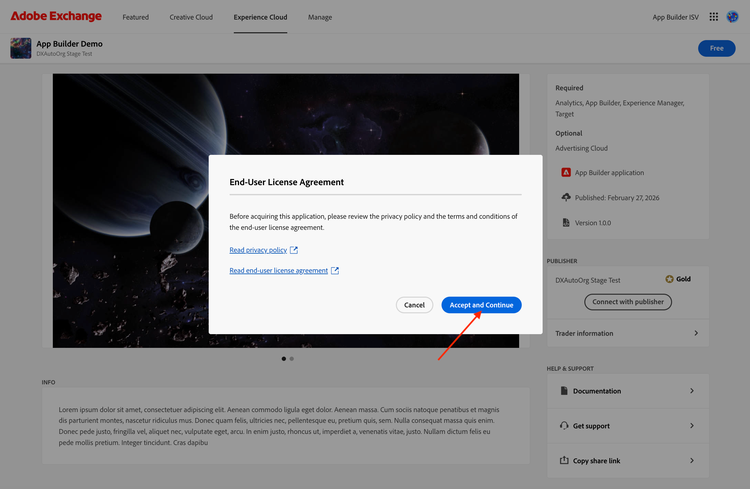 Screenshot of Exchange