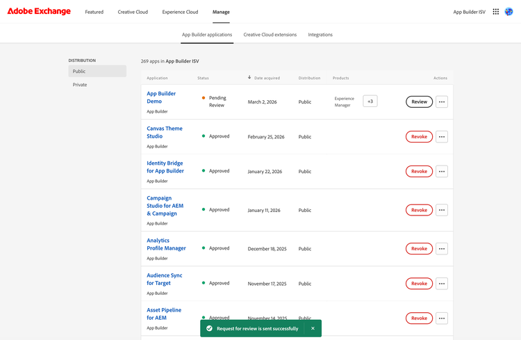 Screenshot of Exchange