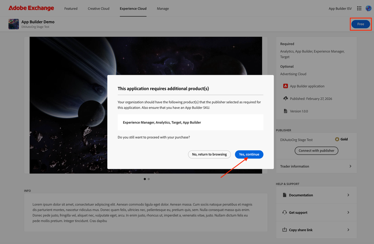 Screenshot of Exchange