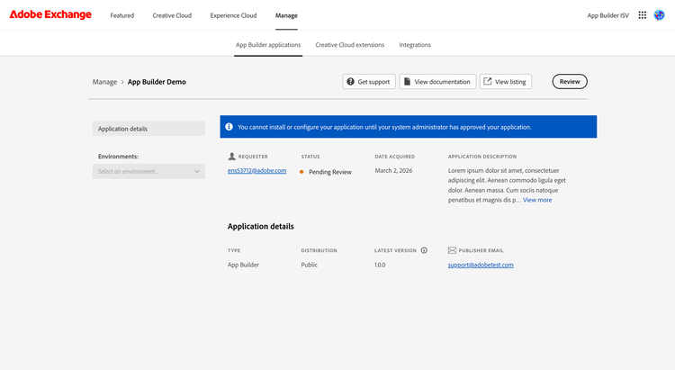 Screenshot of Exchange