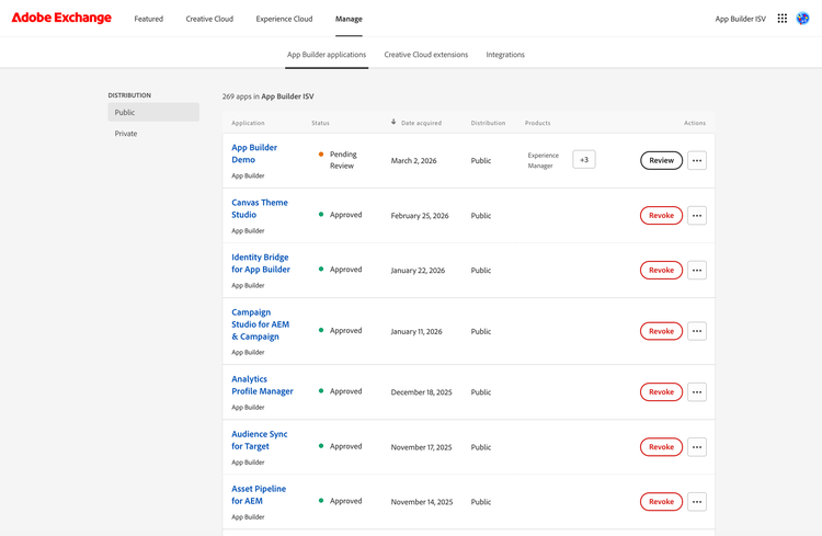 Screenshot of Exchange