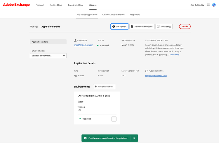 Screenshot of Exchange