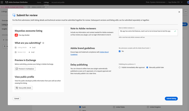 Screenshot of the home page with links to three plugins