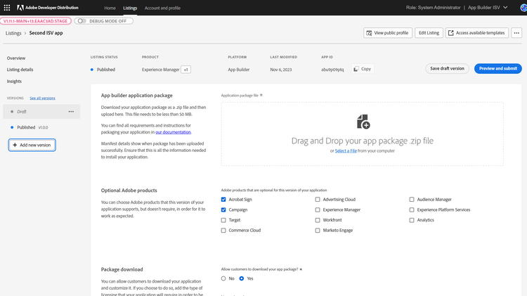Screenshot of the home page with links to three plugins