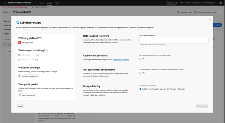 Screenshot of the home page with links to three plugins