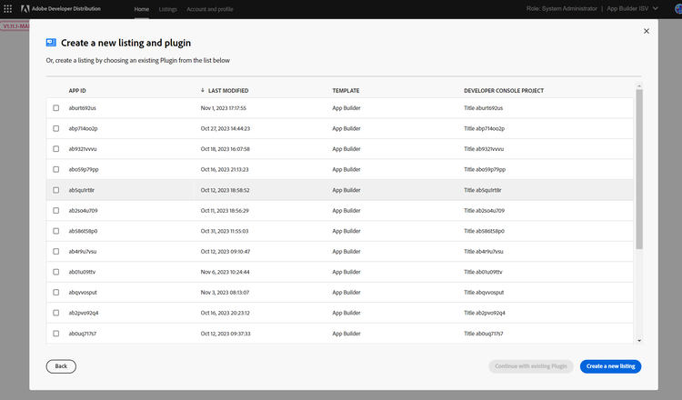 Screenshot of the home page with links to three plugins