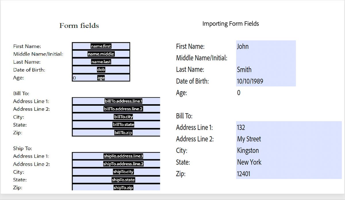 Import Data Form Import PDF Form Data | PDF Services API