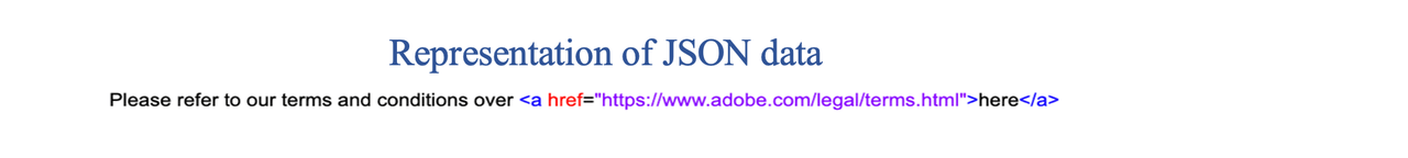 Added hyperlink in the document through json data using anchor <a> tag