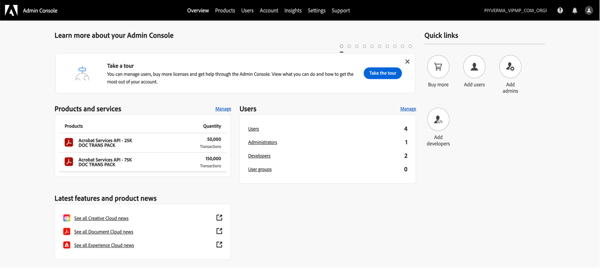 VIP Admin Console