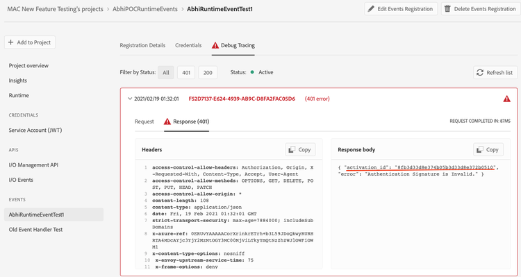 Activation Id for Failed Signature Verification