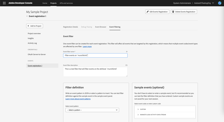 Add name and description for your subscriber filter
